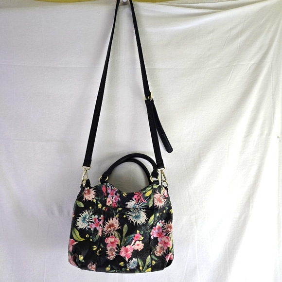 Liz Claiborne Purse Grandmacore Floral Shoulder handbag Back pocket Long Strap - Picture 2 of 12